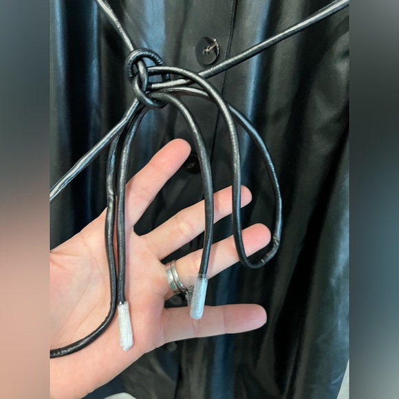 Theory Triangle Faux Leather Dress - Picture 2 of 8